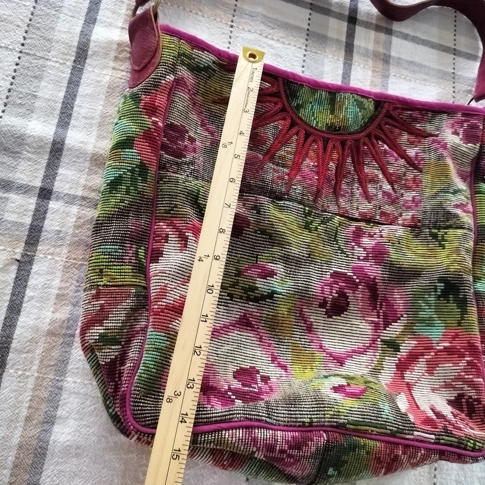 Antiplano Hobo Bag‎ W/Leather Strap Fair Trade Bohemian Floral - Picture 10 of 12